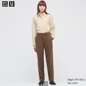 Uniqlo U Brown Wool-Blend Tailored Pants (size 2)